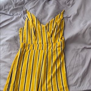 Yellow and navy stripped jumper from Q